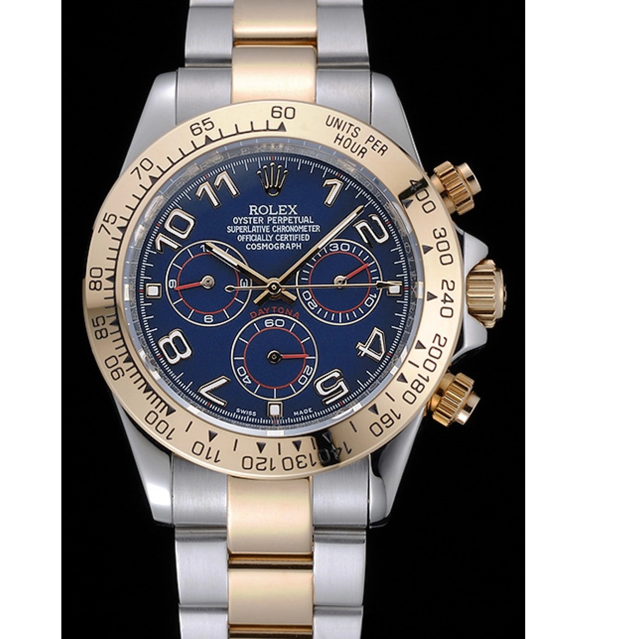 Aaa replica Bracelet Steel 1454246 Cosmograph Two Stainless Dial Blue Tone Daytona Rolex 0817